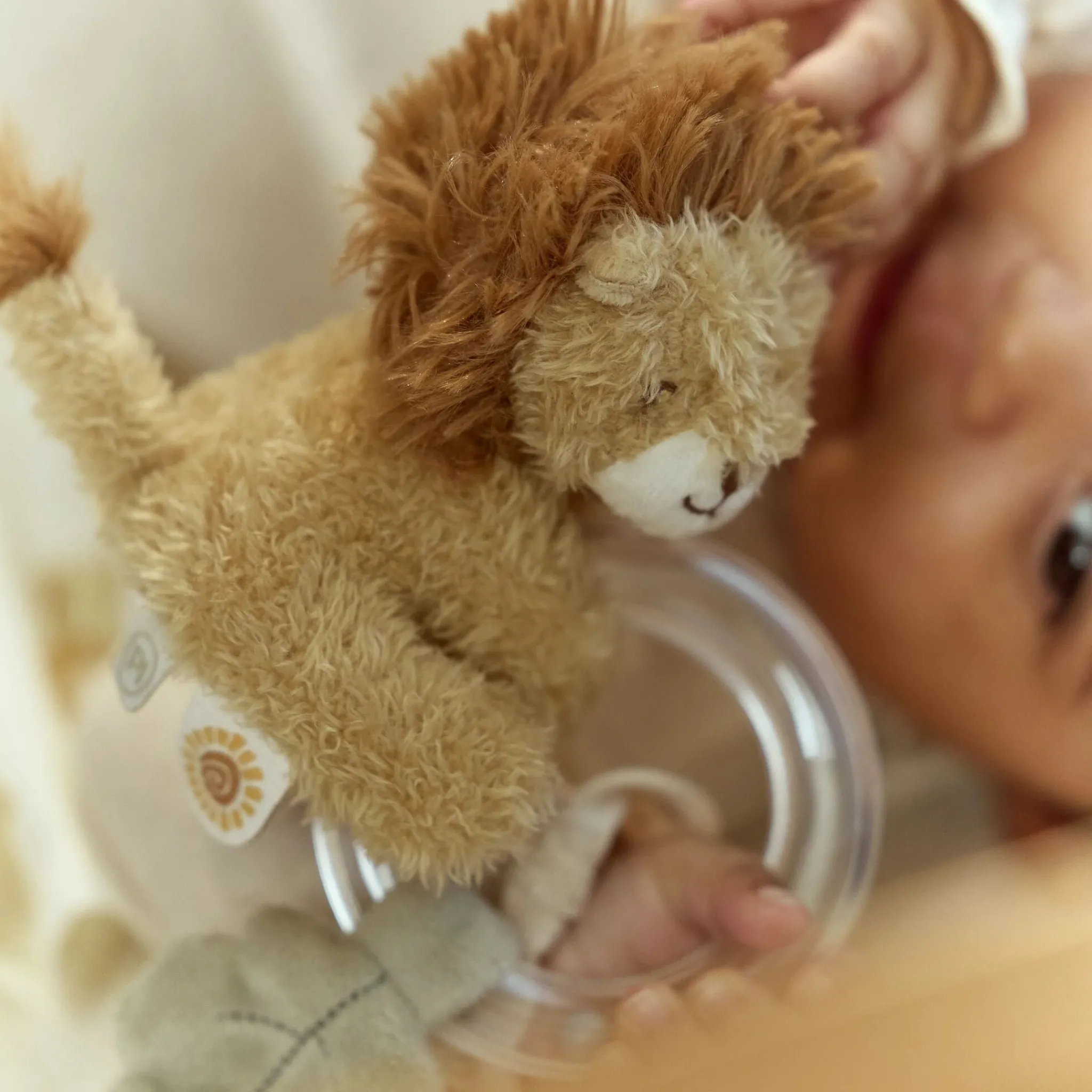 Little Dutch Ring Rattle Lion - Yellow Clearance