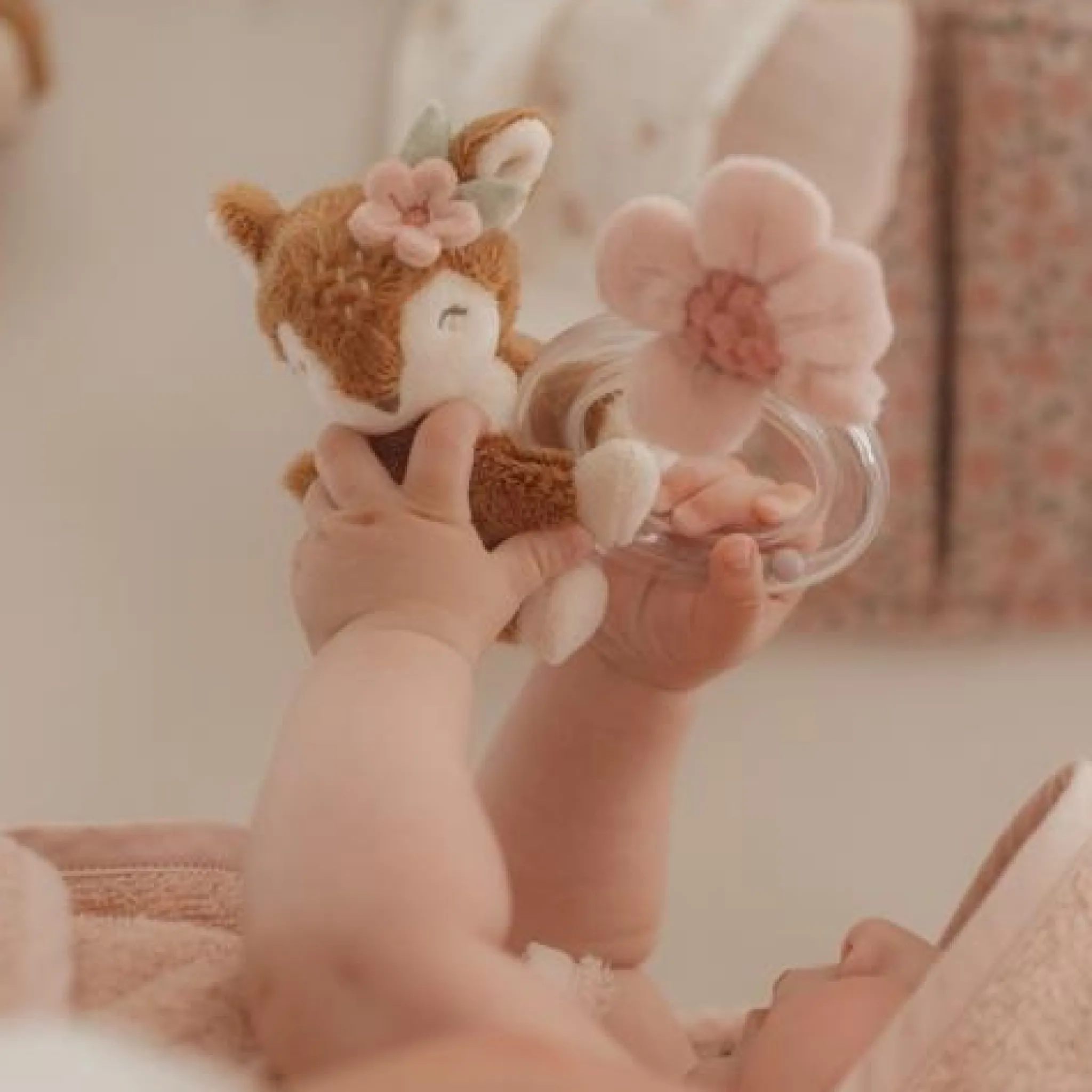 Little Dutch Ring Rattle - Pink - Fairy Garden New
