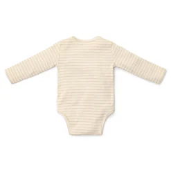 Little Dutch Romper crossover long sleeve - Beige - Newborn Naturals - Stripe Outlet
