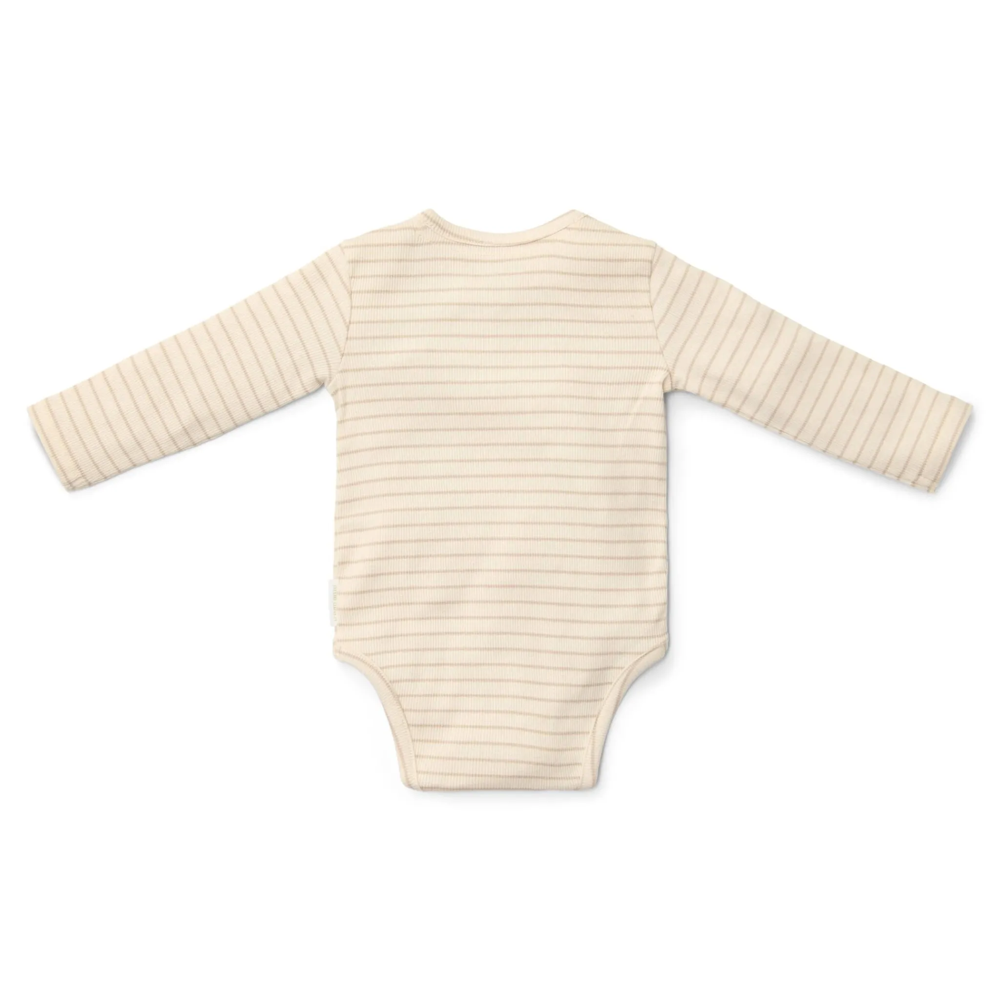 Little Dutch Romper crossover long sleeve - Beige - Newborn Naturals - Stripe Outlet