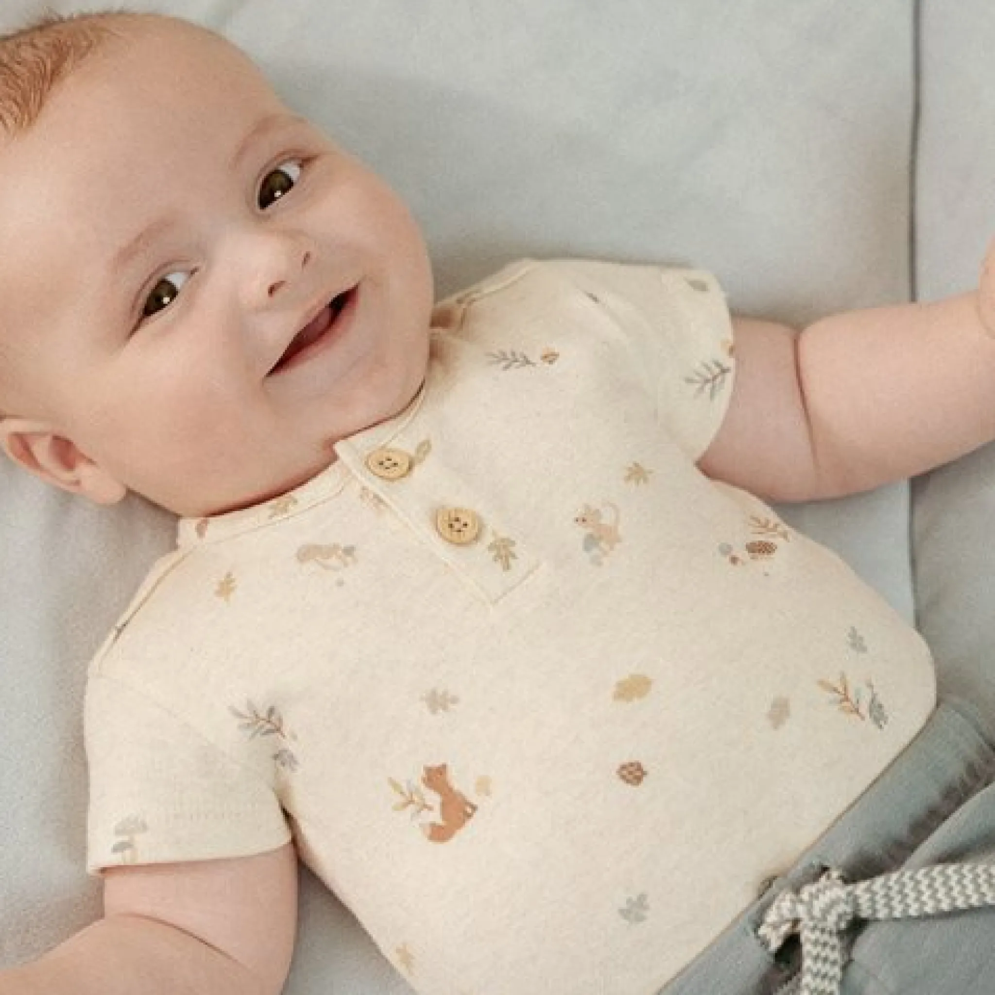 Little Dutch Romper short sleeve - Sand - Forest Friends Best