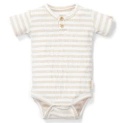 Little Dutch Romper Short Sleeve - Sand - Newborn Naturals New