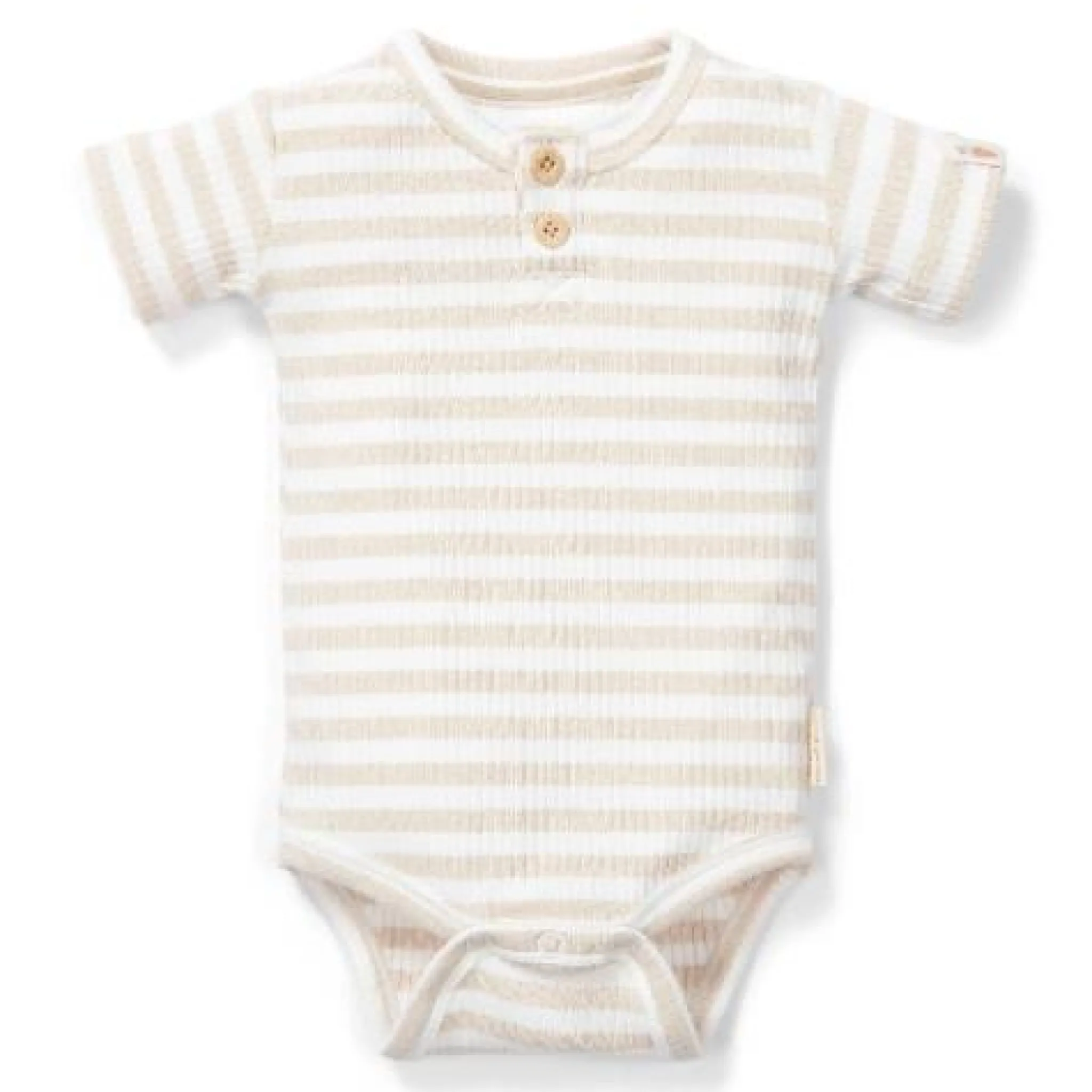 Little Dutch Romper Short Sleeve - Sand - Newborn Naturals New