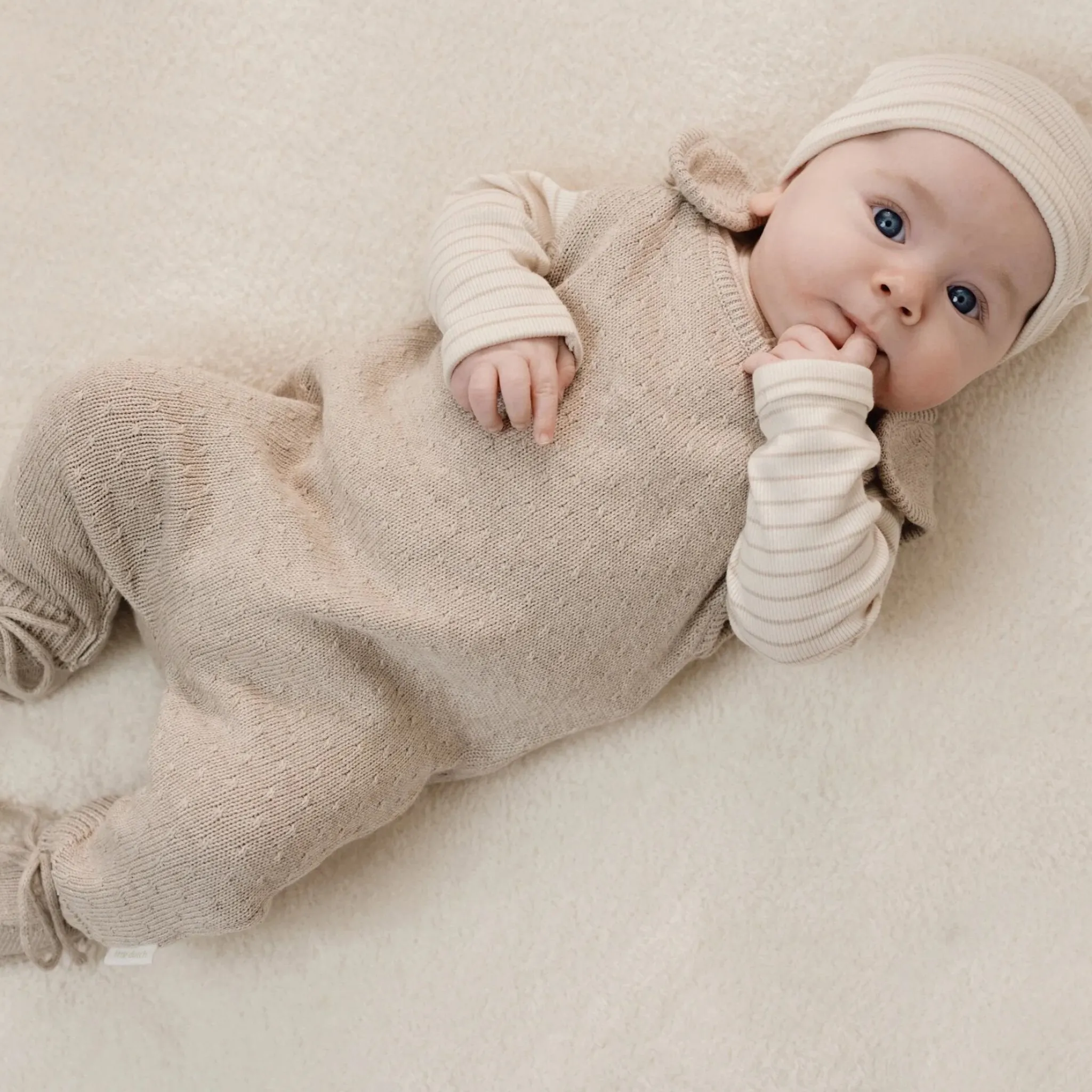 Little Dutch Rompersuit - Knitted - Beige - Newborn Naturals Best