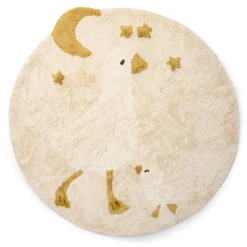 Little Dutch Rug round - White - Newborn Naturals - Little Goose Clearance