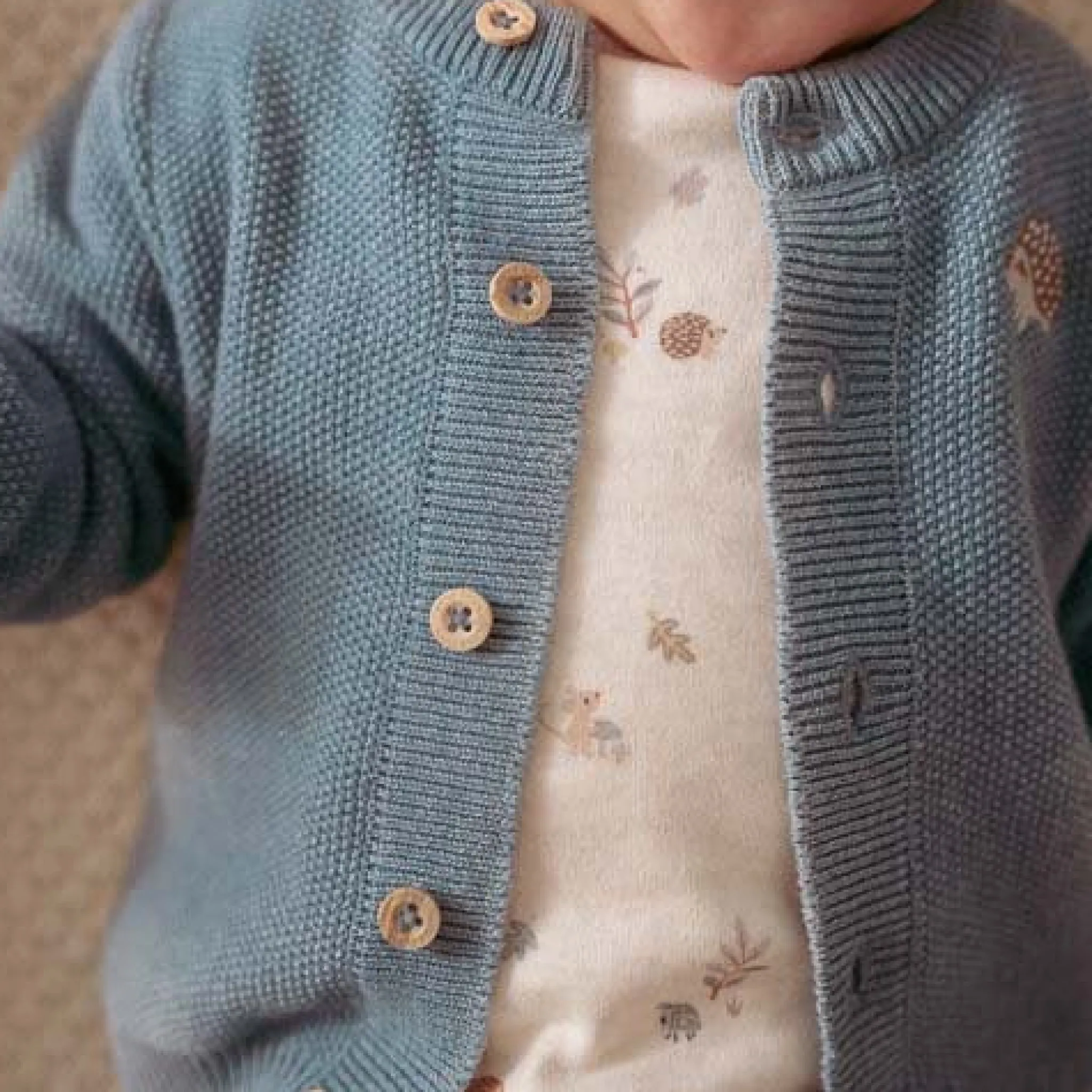Little Dutch Shirt long sleeve - Sand - Forest Friends - All over print Sale