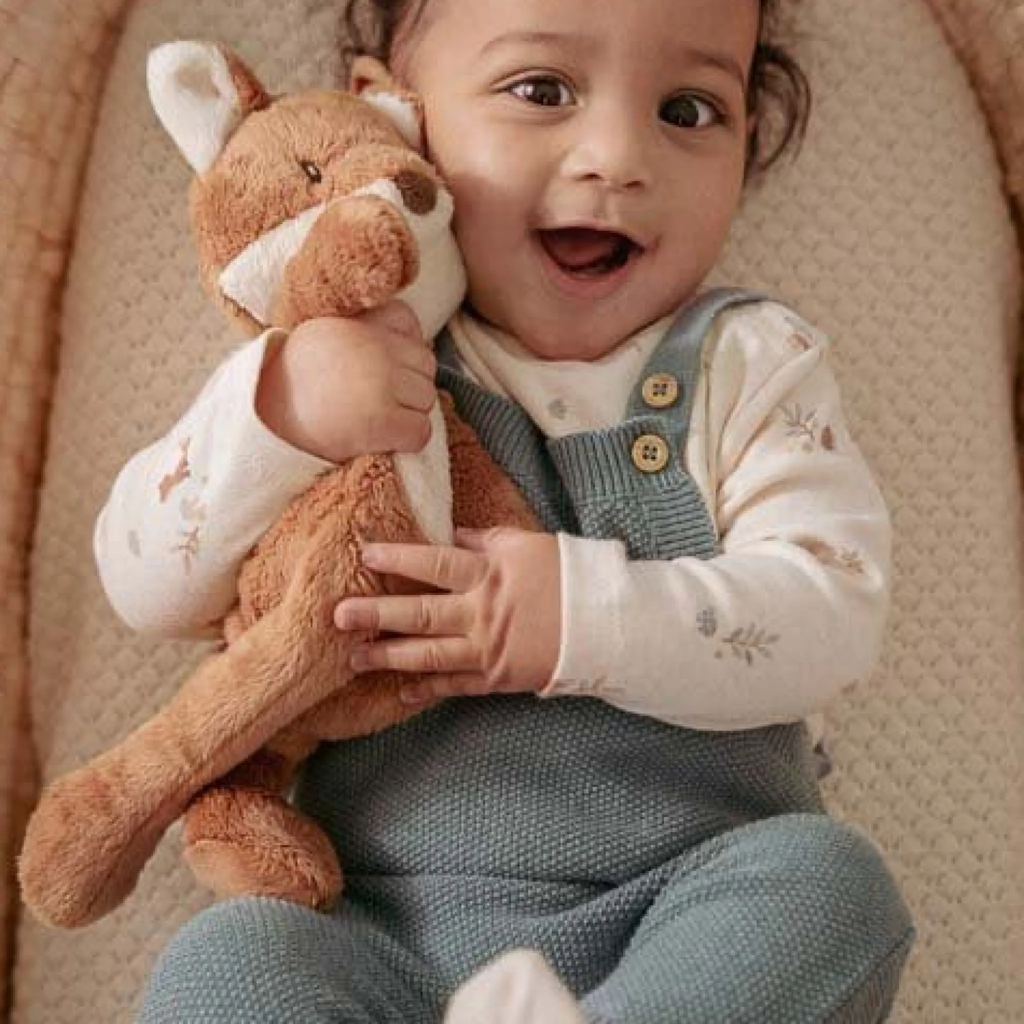 Little Dutch Shirt long sleeve - Sand - Forest Friends - All over print Sale