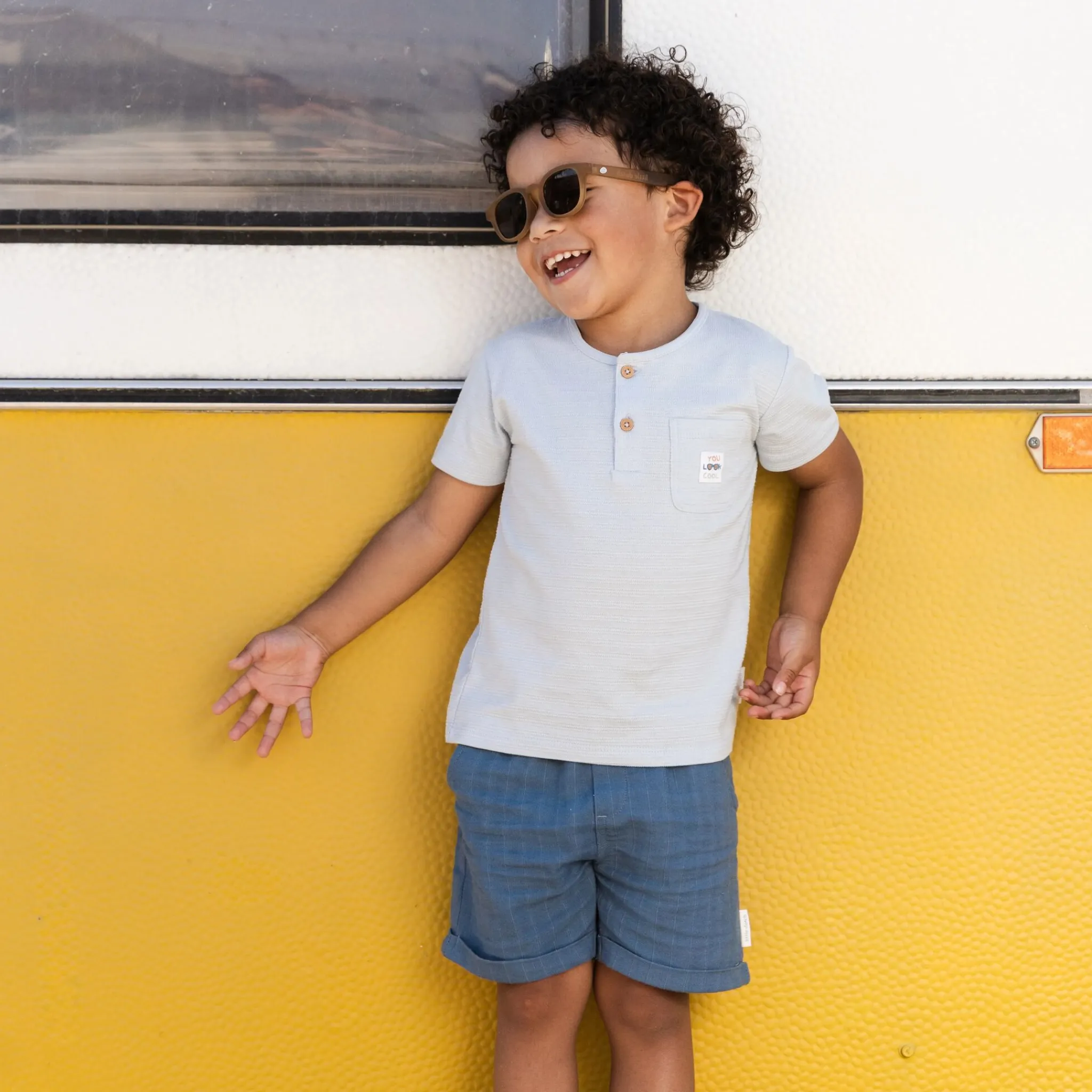 Little Dutch Shirt short sleeve - Blue Discount