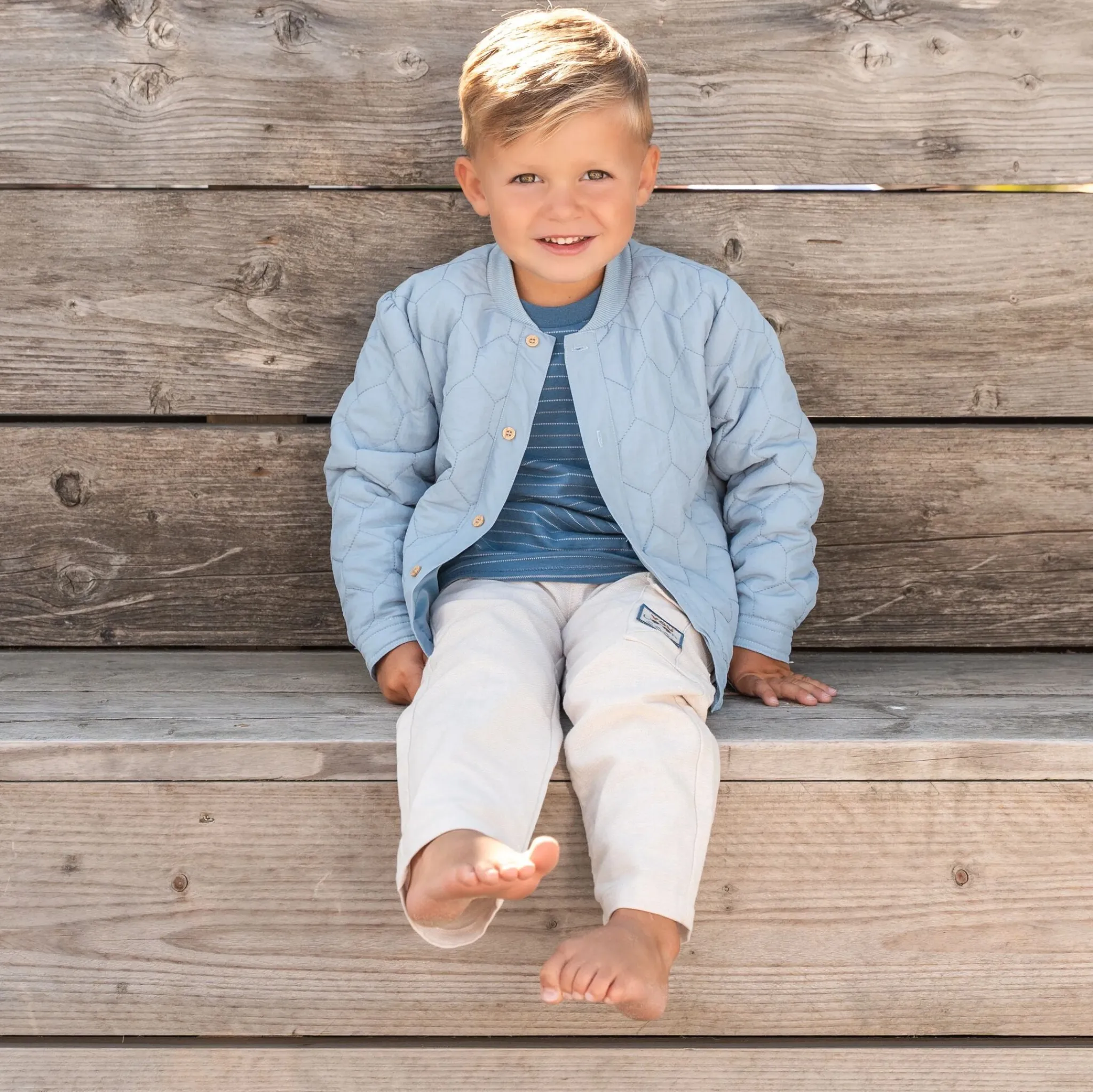Little Dutch Shirt short sleeve - Blue - Indigo Stripe New