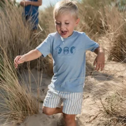 Little Dutch Shirt short sleeve print - Blue Clearance