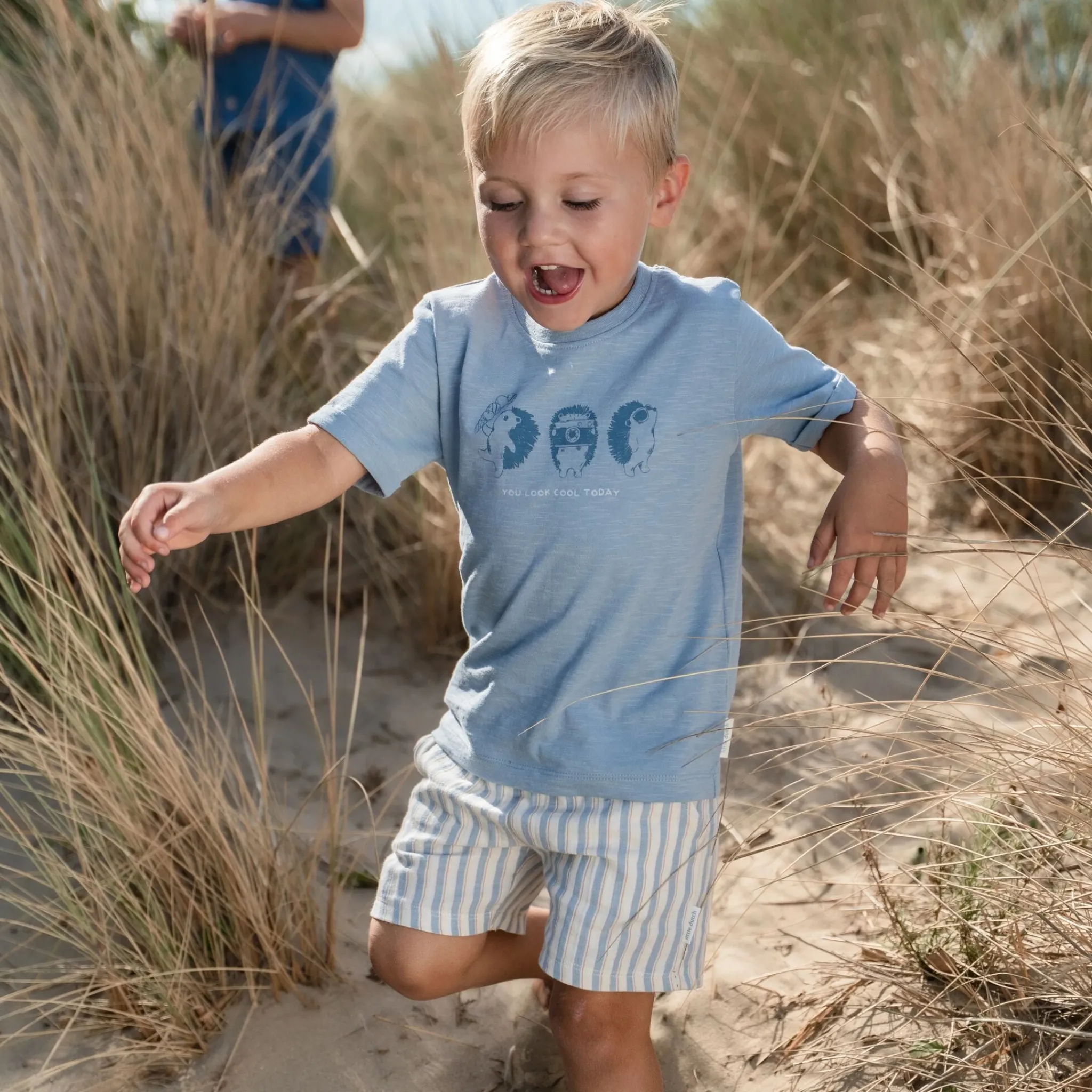Little Dutch Shirt short sleeve print - Blue Clearance