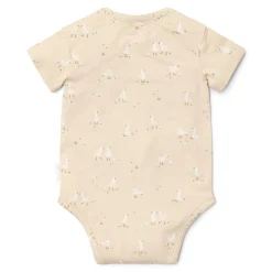 Little Dutch Short sleeve romper - Beige - Newborn Naturals - Little Goose Sale