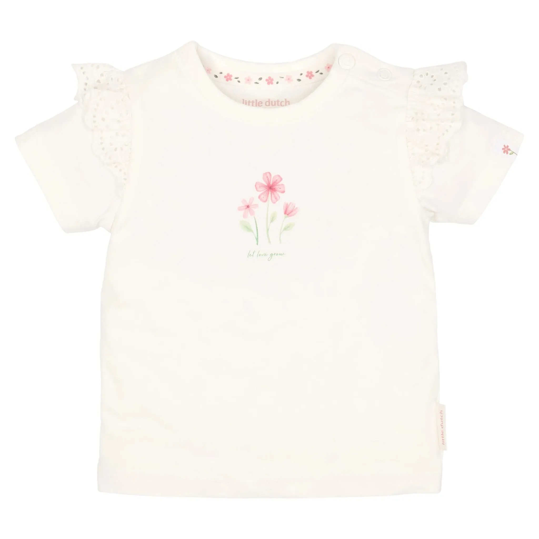 Little Dutch Short sleeve shirt - White - Flowers Sale