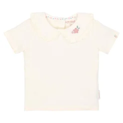 Little Dutch Short sleeve shirt with collar - White