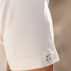 Little Dutch Short sleeve shirt with collar - White