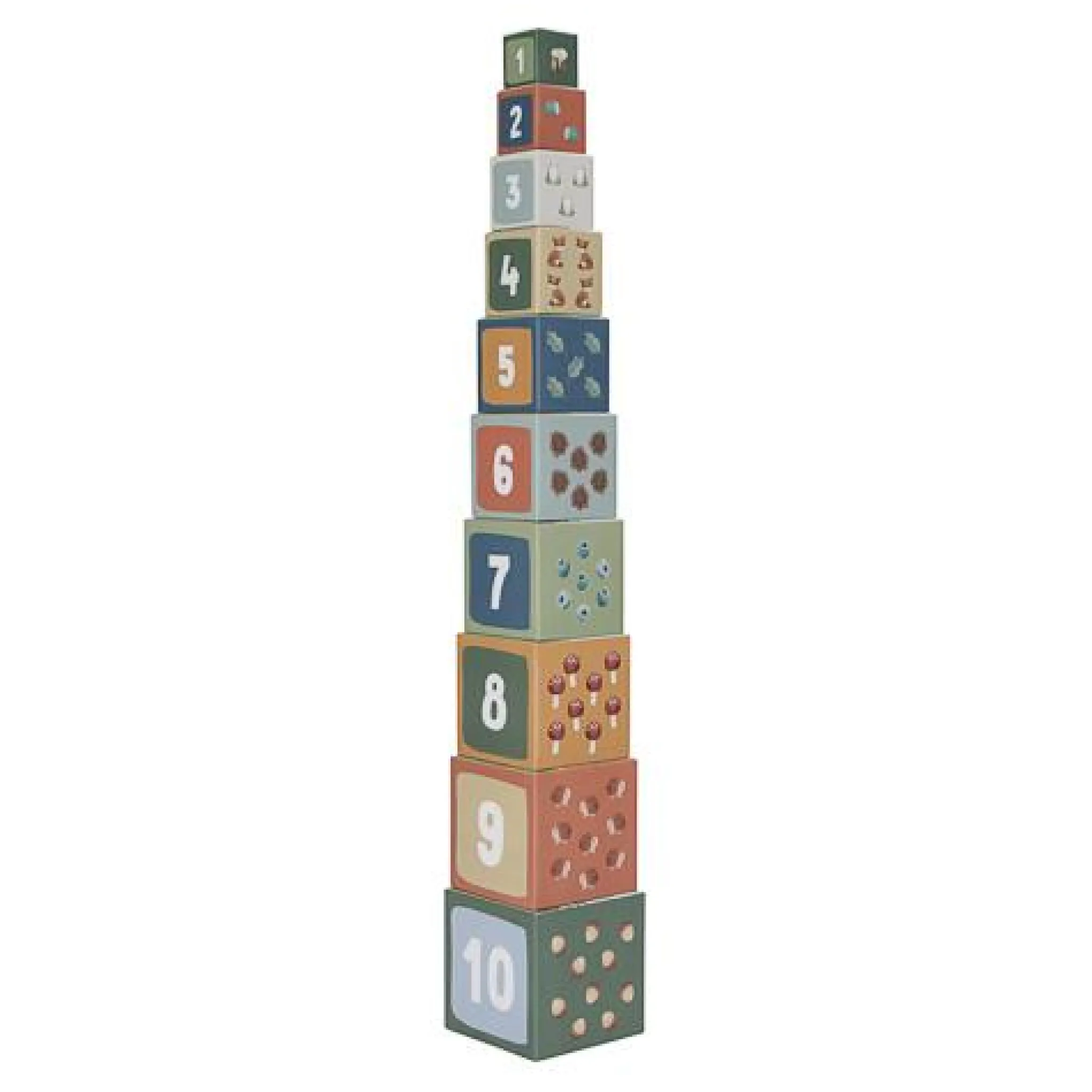 Little Dutch Stacking blocks - Blue - Forest Friends