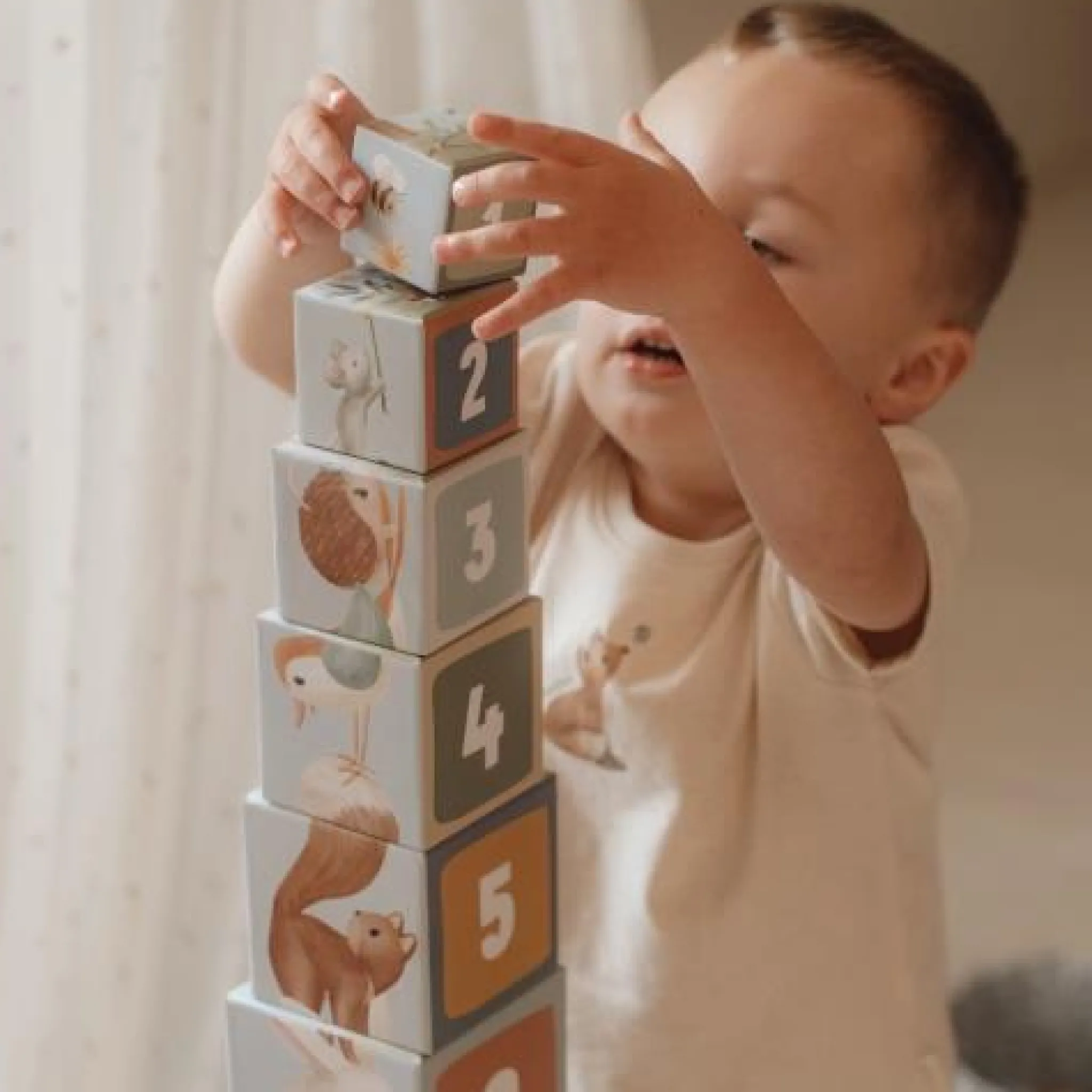Little Dutch Stacking blocks - Blue - Forest Friends