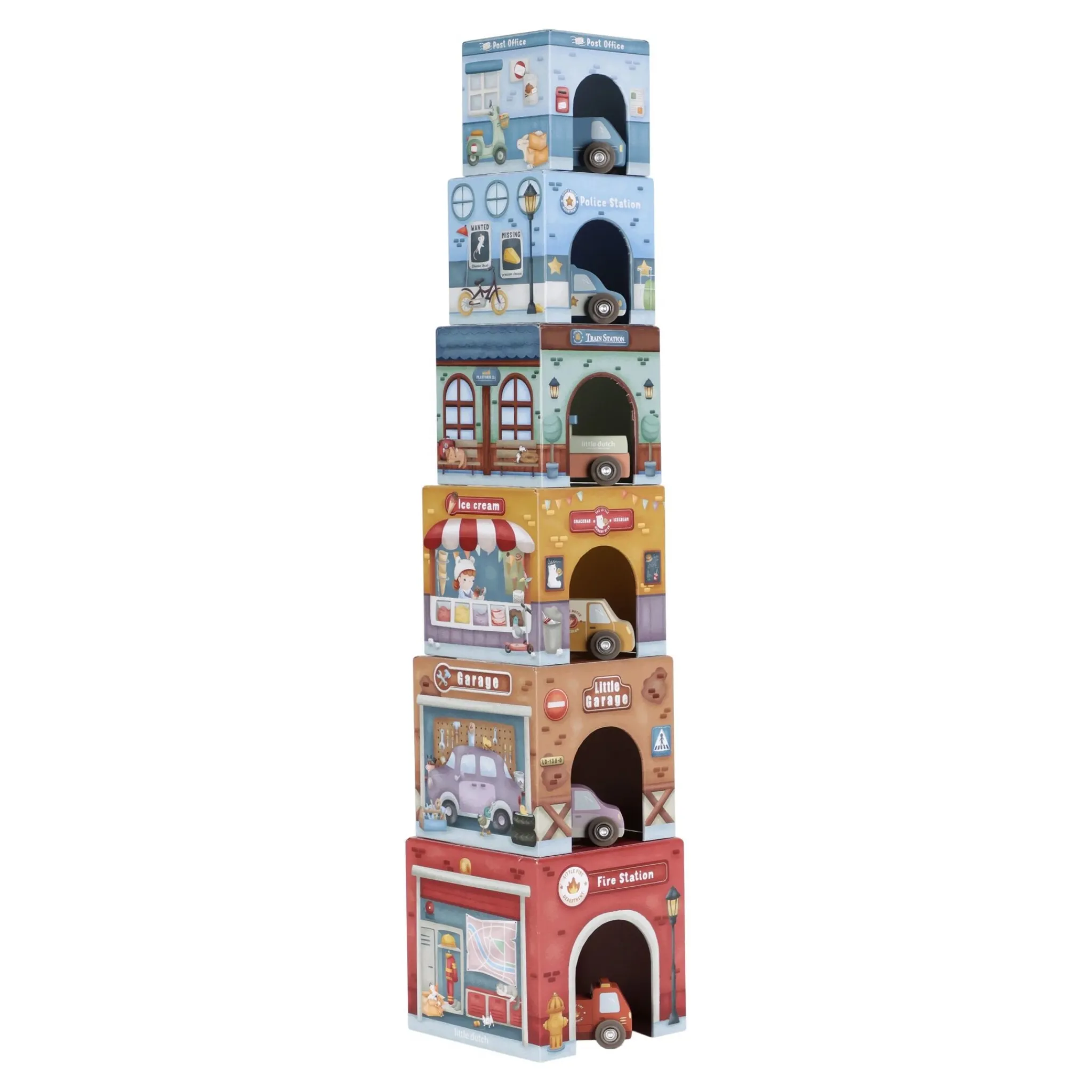 Little Dutch Stacking blocks with cars – Multicolored – Essentials Discount