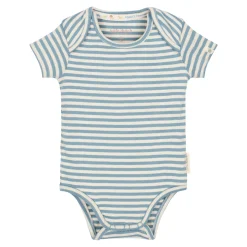 Little Dutch Striped short-sleeve romper - Blue Discount