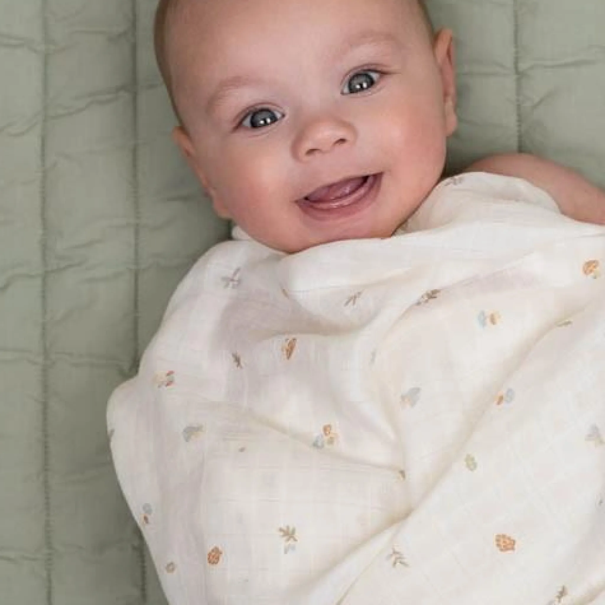 Little Dutch Swaddle - White - Size 120 cm - Forest Friends - Forest Treasures New