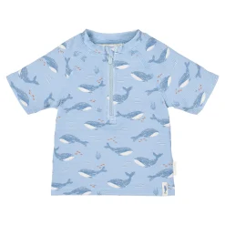 Little Dutch Swim shirt short sleeve - Blue - Ocean Splash Hot