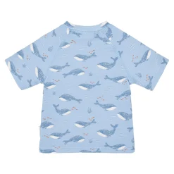 Little Dutch Swim shirt short sleeve - Blue - Ocean Splash Hot