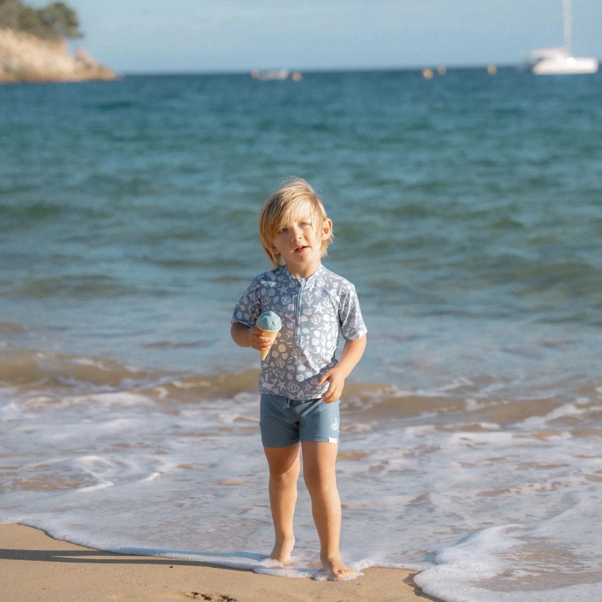 Little Dutch Swim shirt short sleeve - Light blue - Sea Life Online