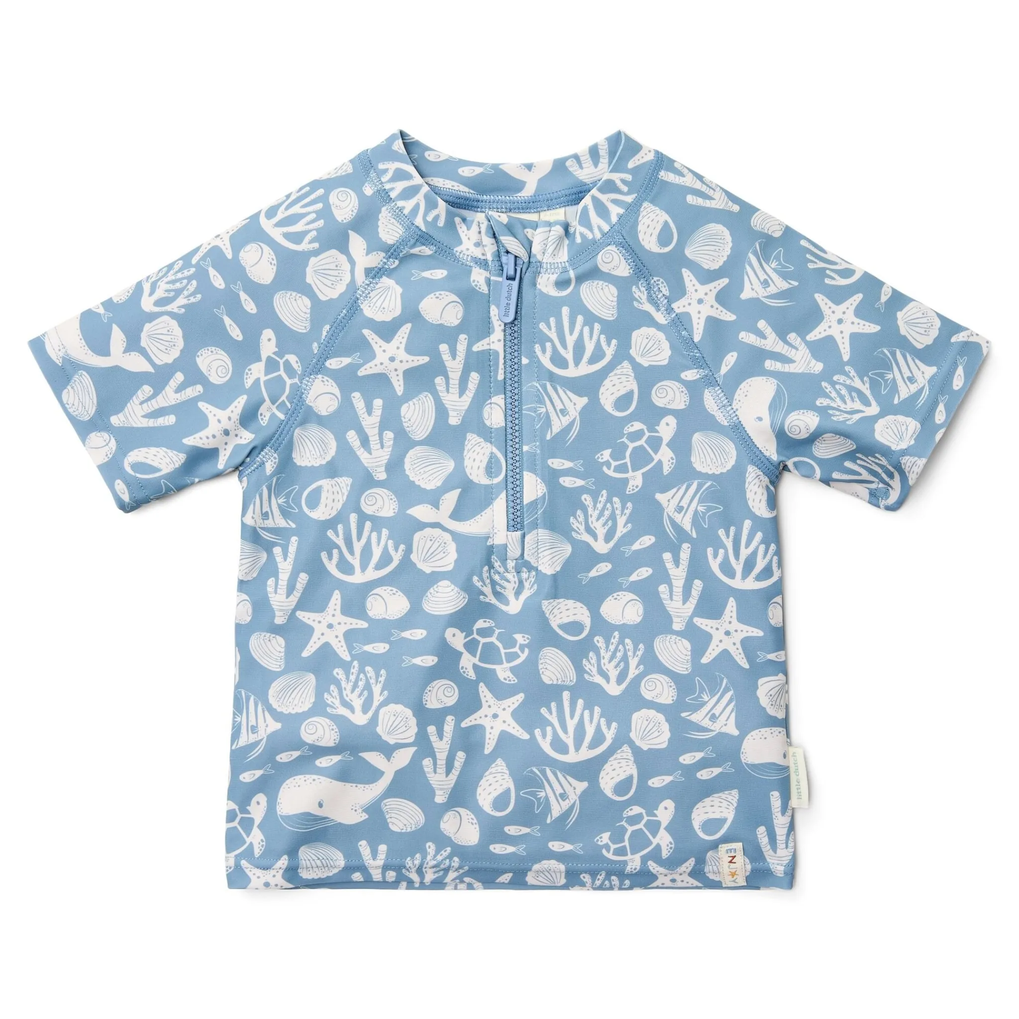 Little Dutch Swim shirt short sleeve - Light blue - Sea Life Online
