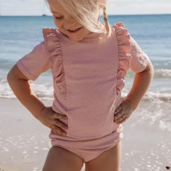 Little Dutch Swim shirt short sleeve - Pink Clearance