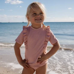 Little Dutch Swim shirt short sleeve - Pink Clearance