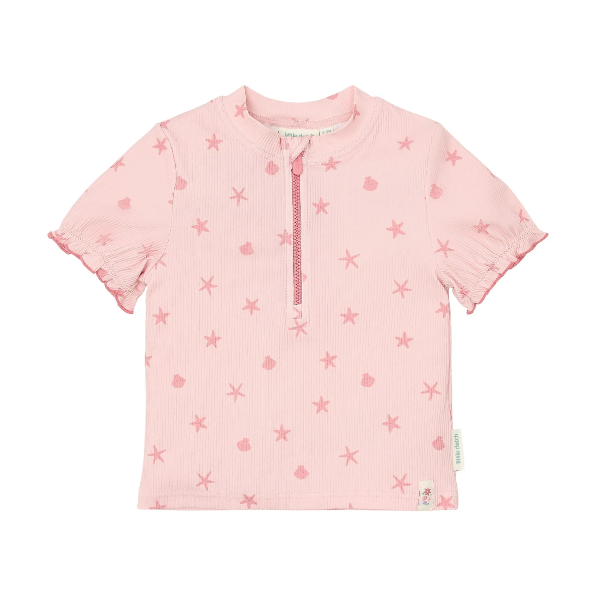 Little Dutch Swim shirt short sleeve - Pink - Shells Online