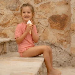 Little Dutch Swim shirt short sleeve - Pink - Sunny Flowers Best