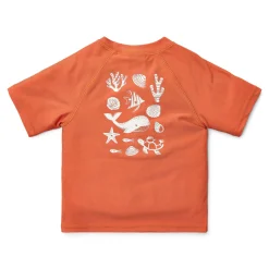 Little Dutch Swim shirt short sleeve - Red - Sea Life