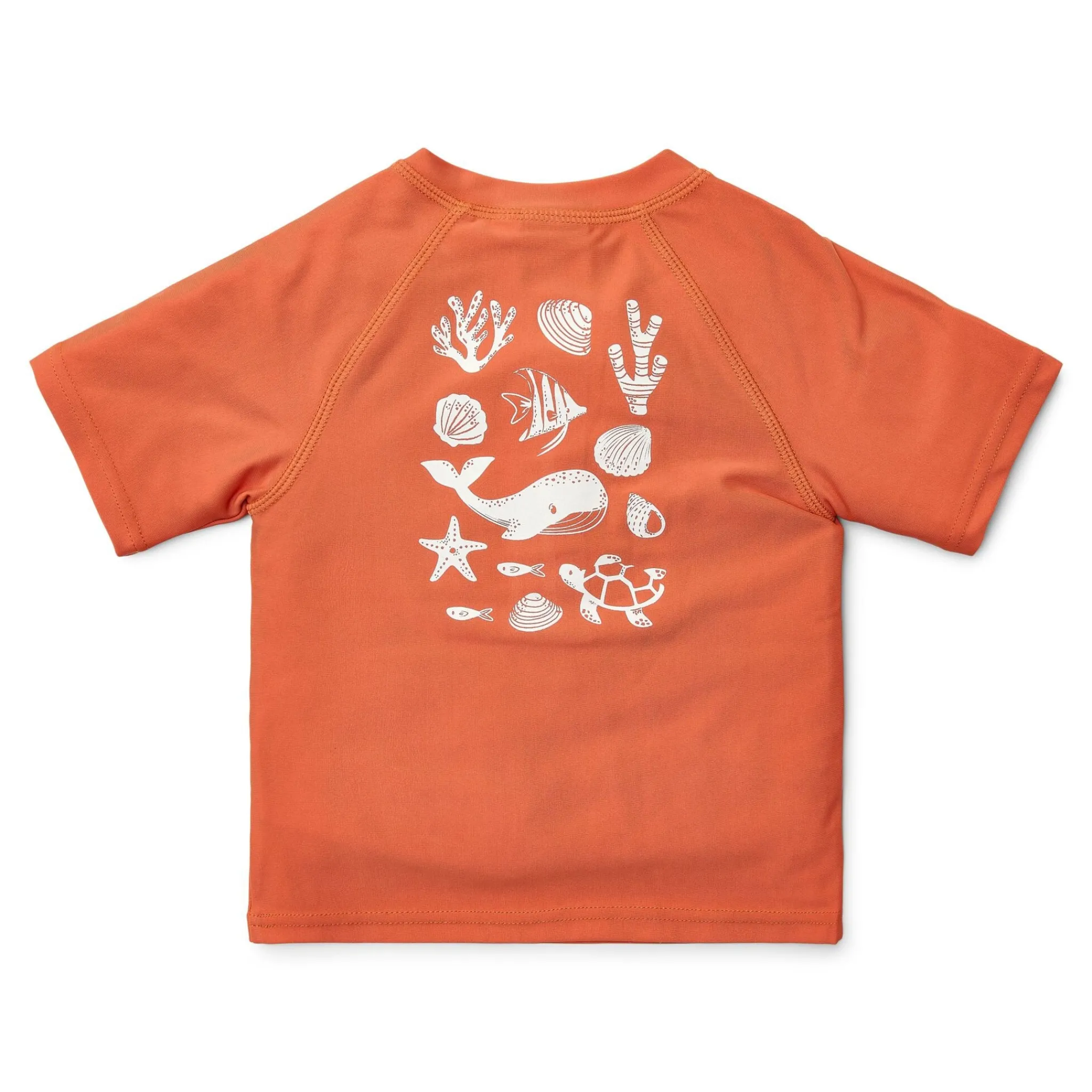 Little Dutch Swim shirt short sleeve - Red - Sea Life
