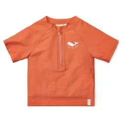 Little Dutch Swim shirt short sleeve - Red - Sea Life