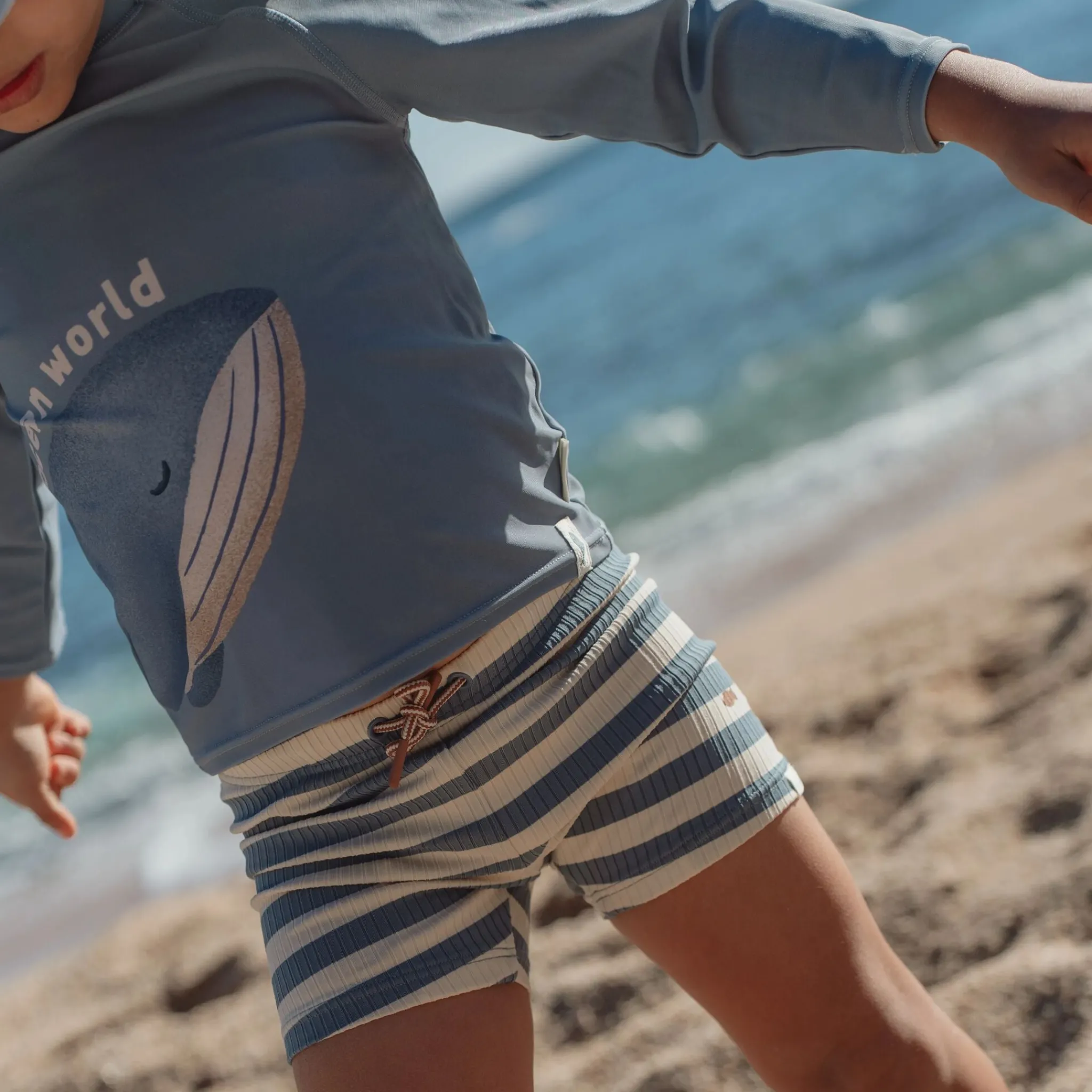 Little Dutch Swim Shorts - Blue - Ocean Blue Stripes Outlet