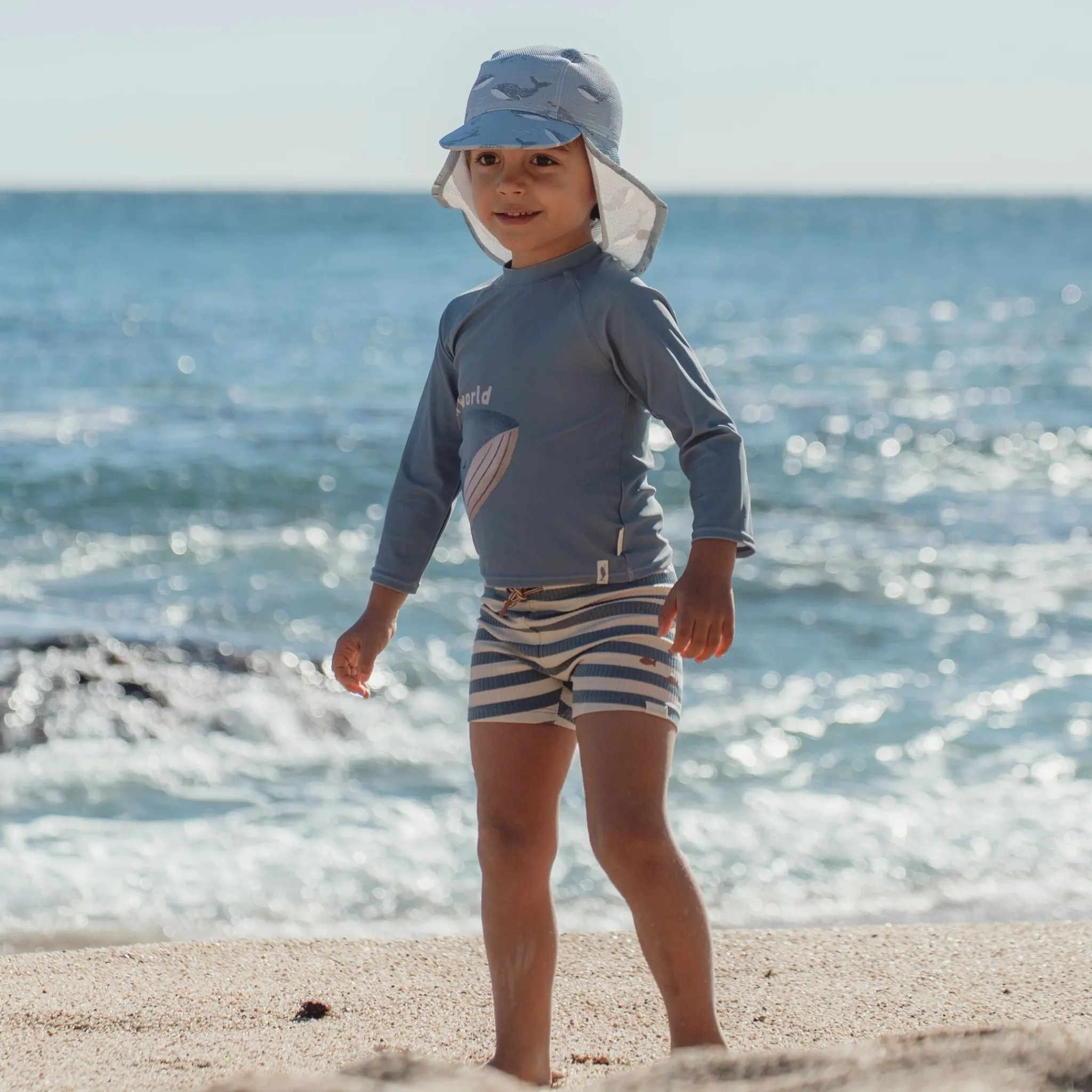 Little Dutch Swim Shorts - Blue - Ocean Blue Stripes Outlet