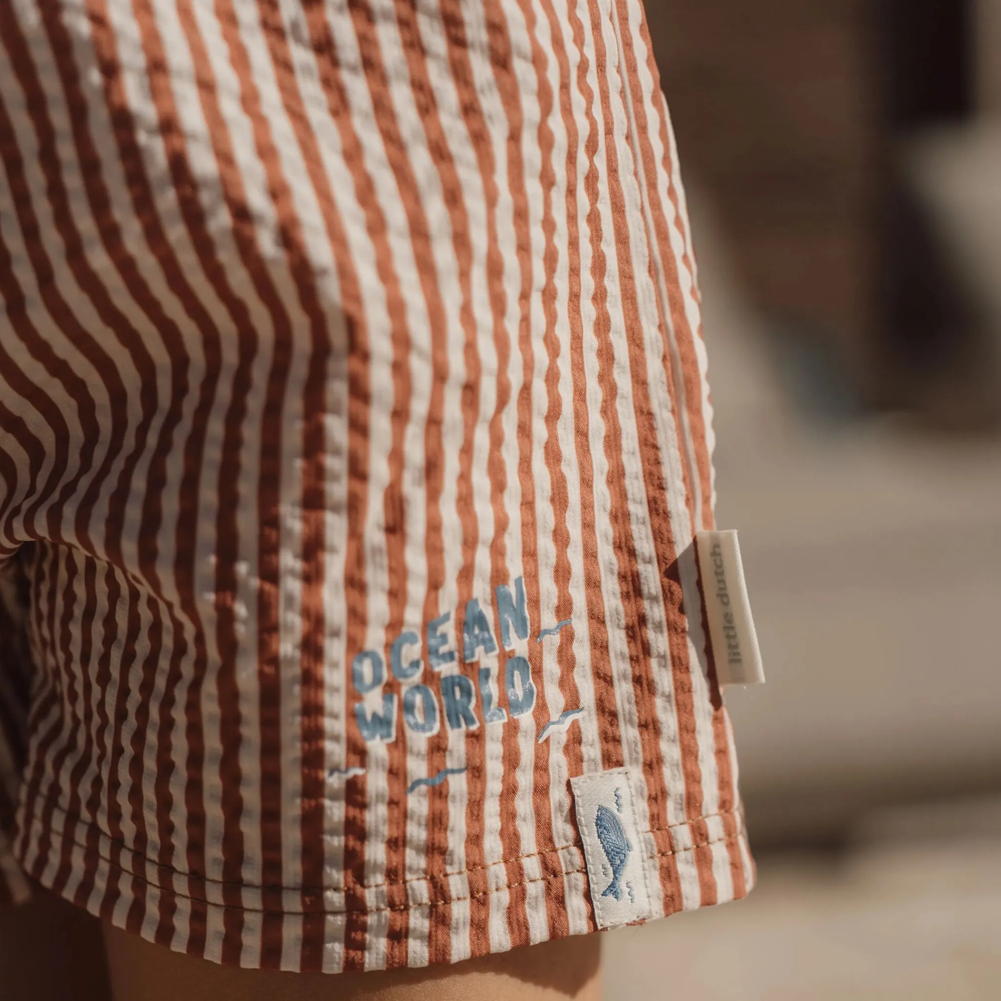 Little Dutch Swim shorts - Brown - Ocean Brown Stripes Outlet