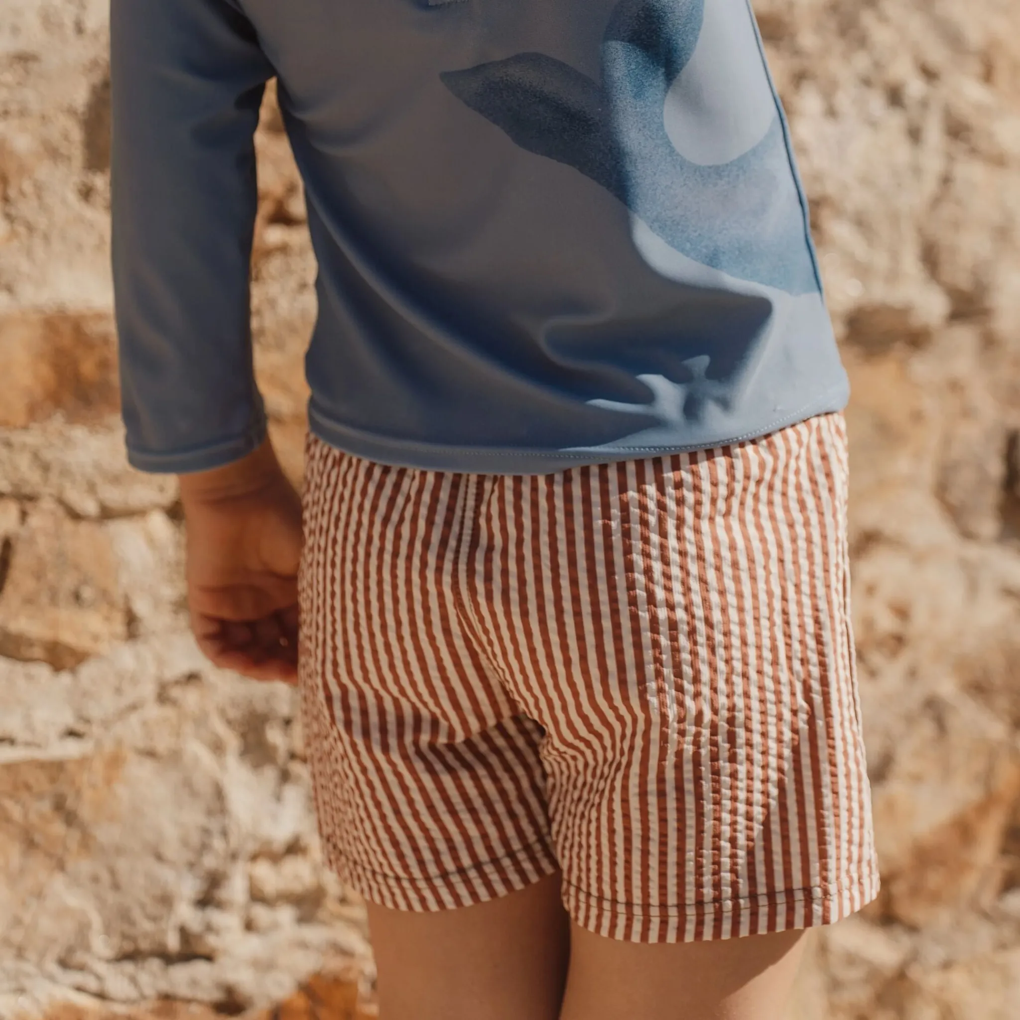 Little Dutch Swim shorts - Brown - Ocean Brown Stripes Outlet
