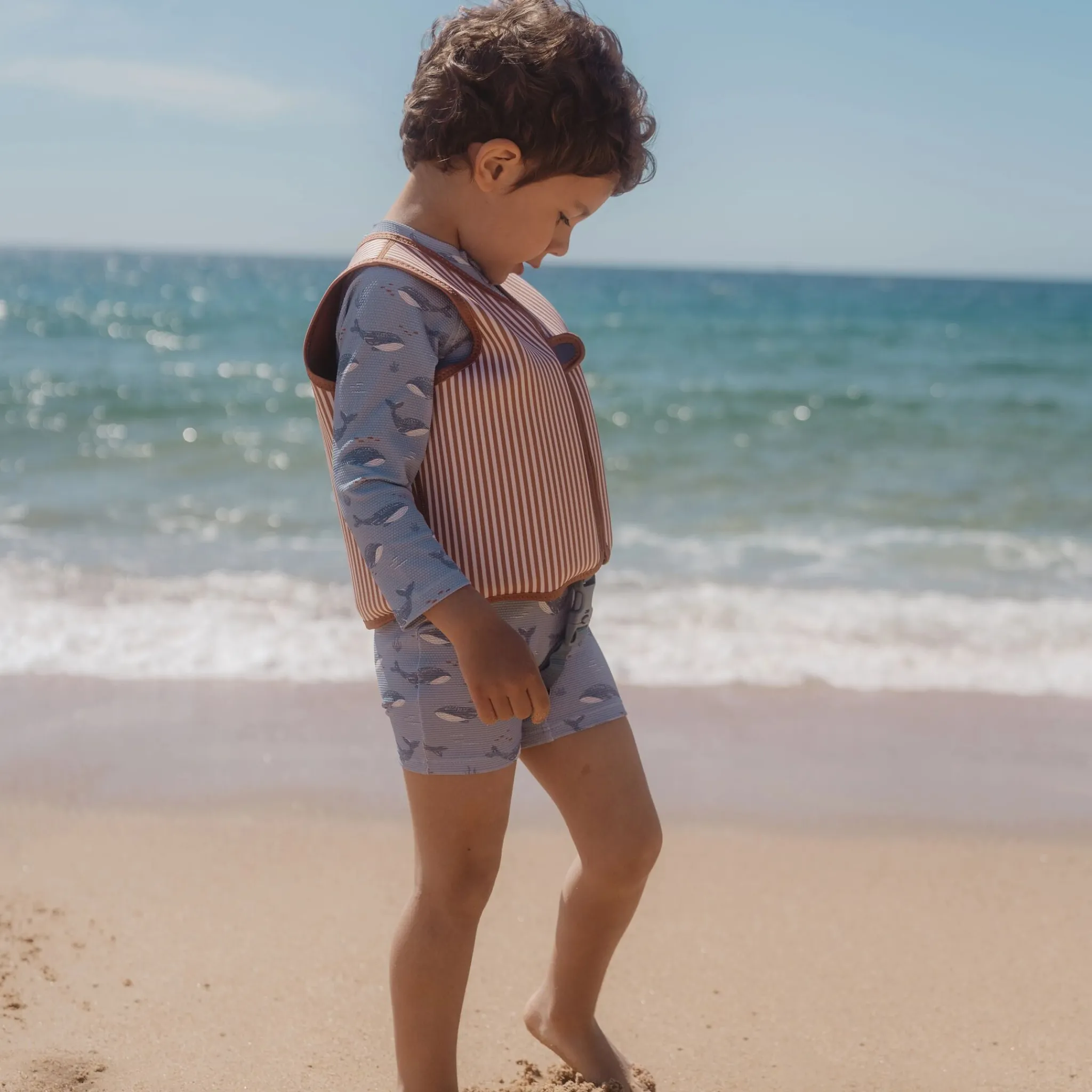 Little Dutch Swimsuit long sleeve - UPF 40 - Blue - Ocean Splash Best