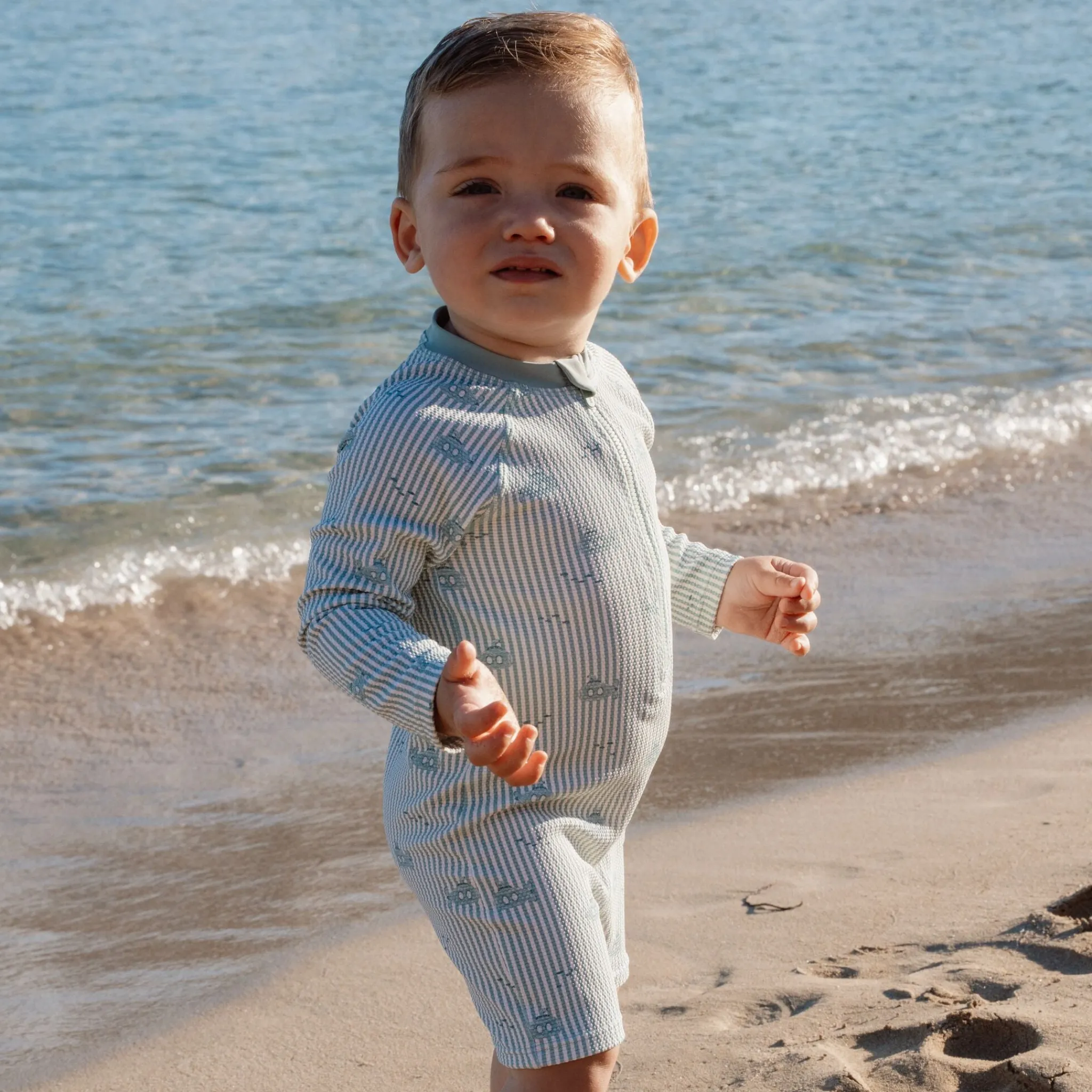 Little Dutch Swimsuit long sleeve - UPF 40 - Green - Ocean Adventure Best