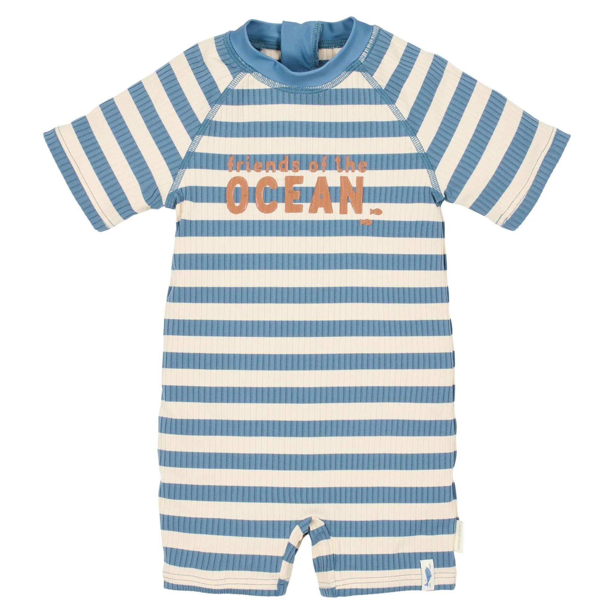 Little Dutch Swimsuit short sleeve - Blue - Ocean Blue Stripes Outlet