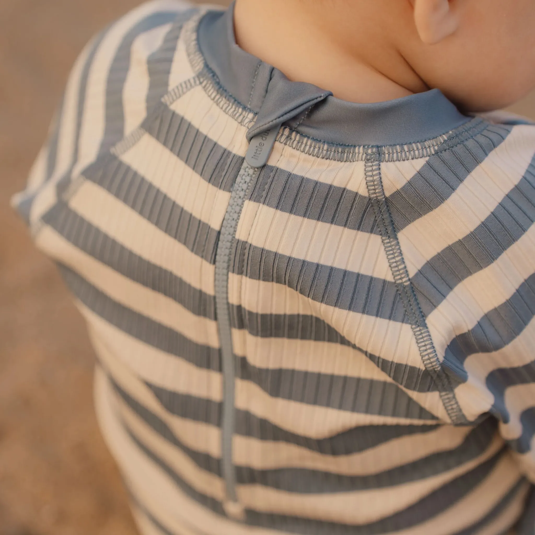 Little Dutch Swimsuit short sleeve - Blue - Ocean Blue Stripes Outlet