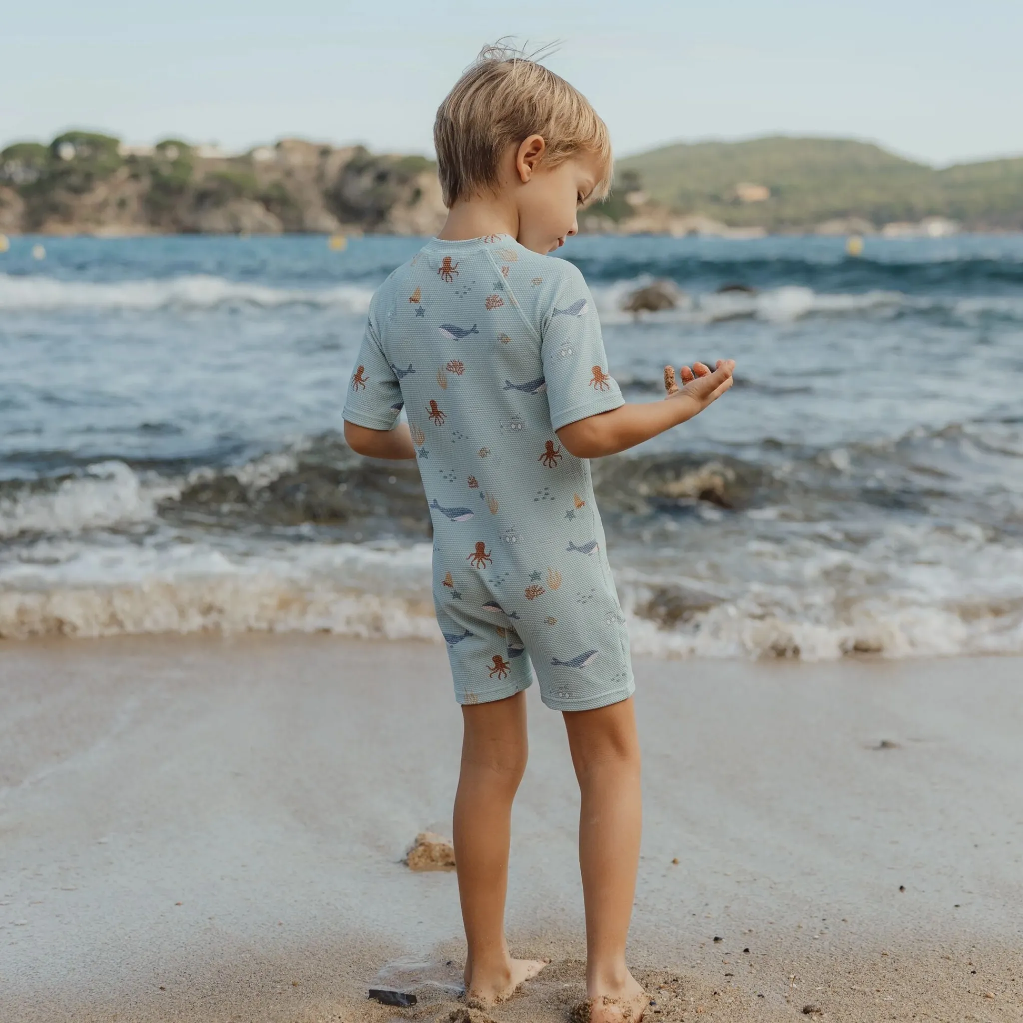 Little Dutch Swimsuit short sleeve - Green - Ocean Friends Online