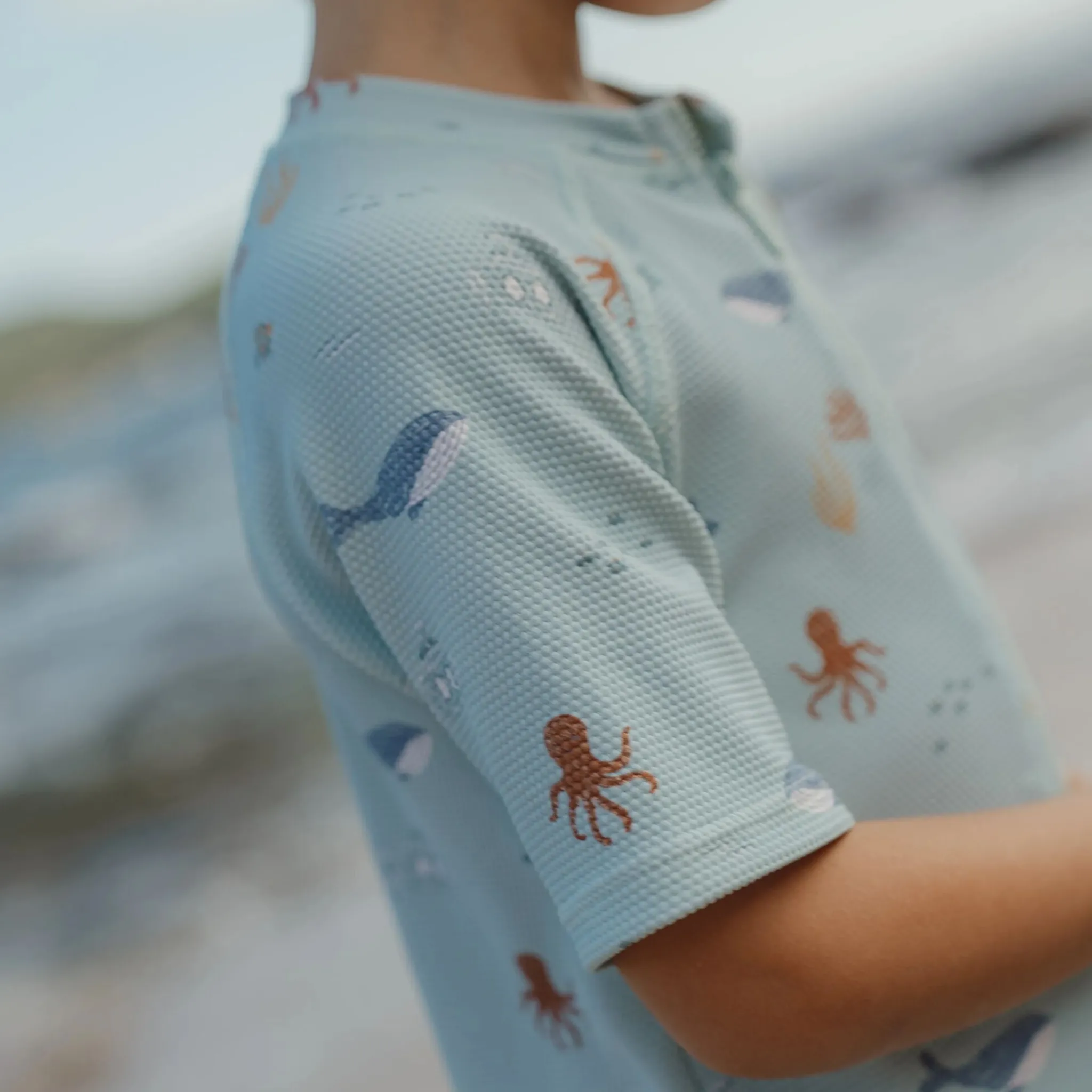 Little Dutch Swimsuit short sleeve - Green - Ocean Friends Online