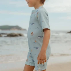 Little Dutch Swimsuit short sleeve - Green - Ocean Friends Online