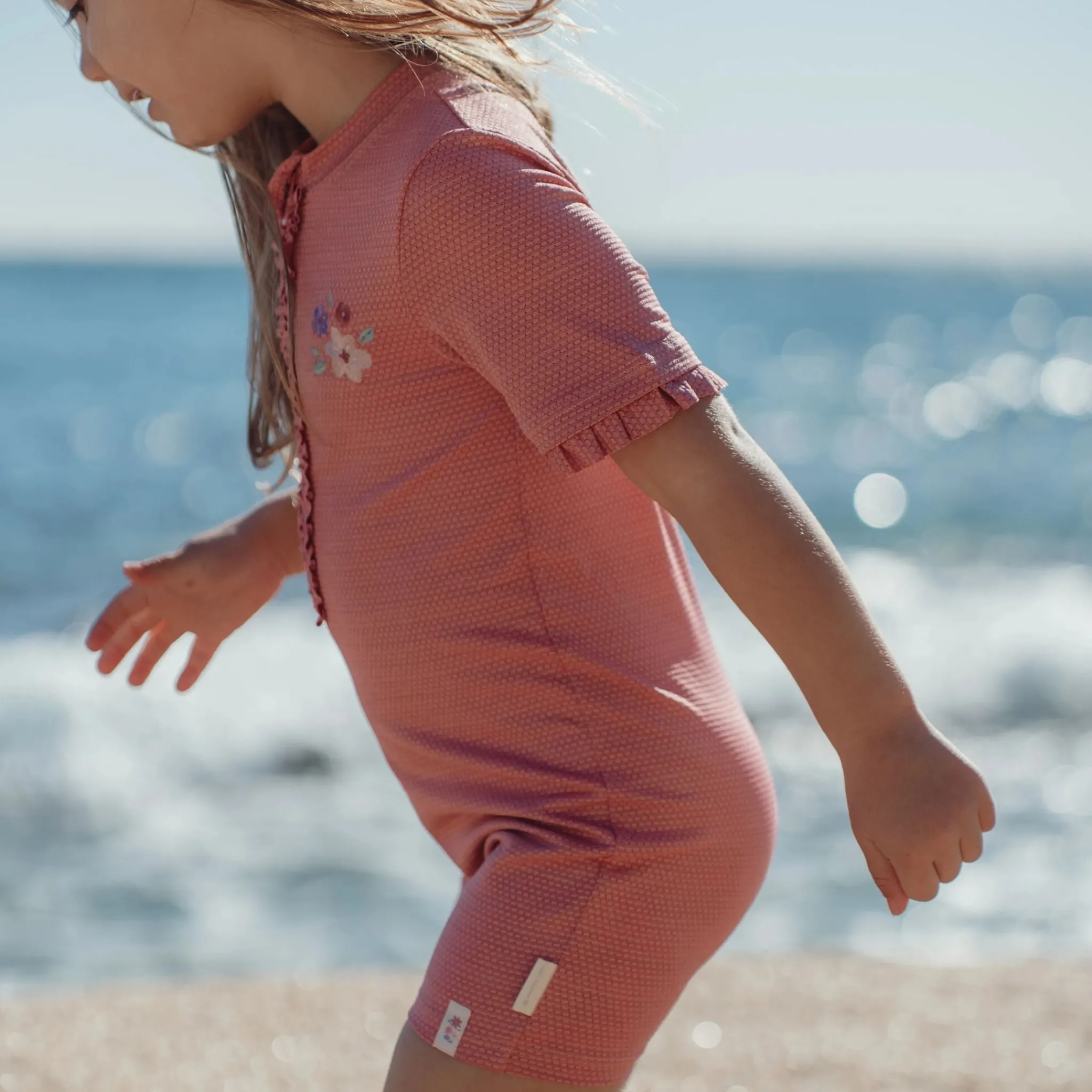 Little Dutch Swimsuit short sleeve - Pink - Glitter Sale