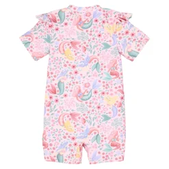 Little Dutch Swimsuit short sleeve - Pink - Mermaid print Hot