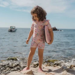 Little Dutch Swimsuit short sleeve - Pink - Mermaid print Hot