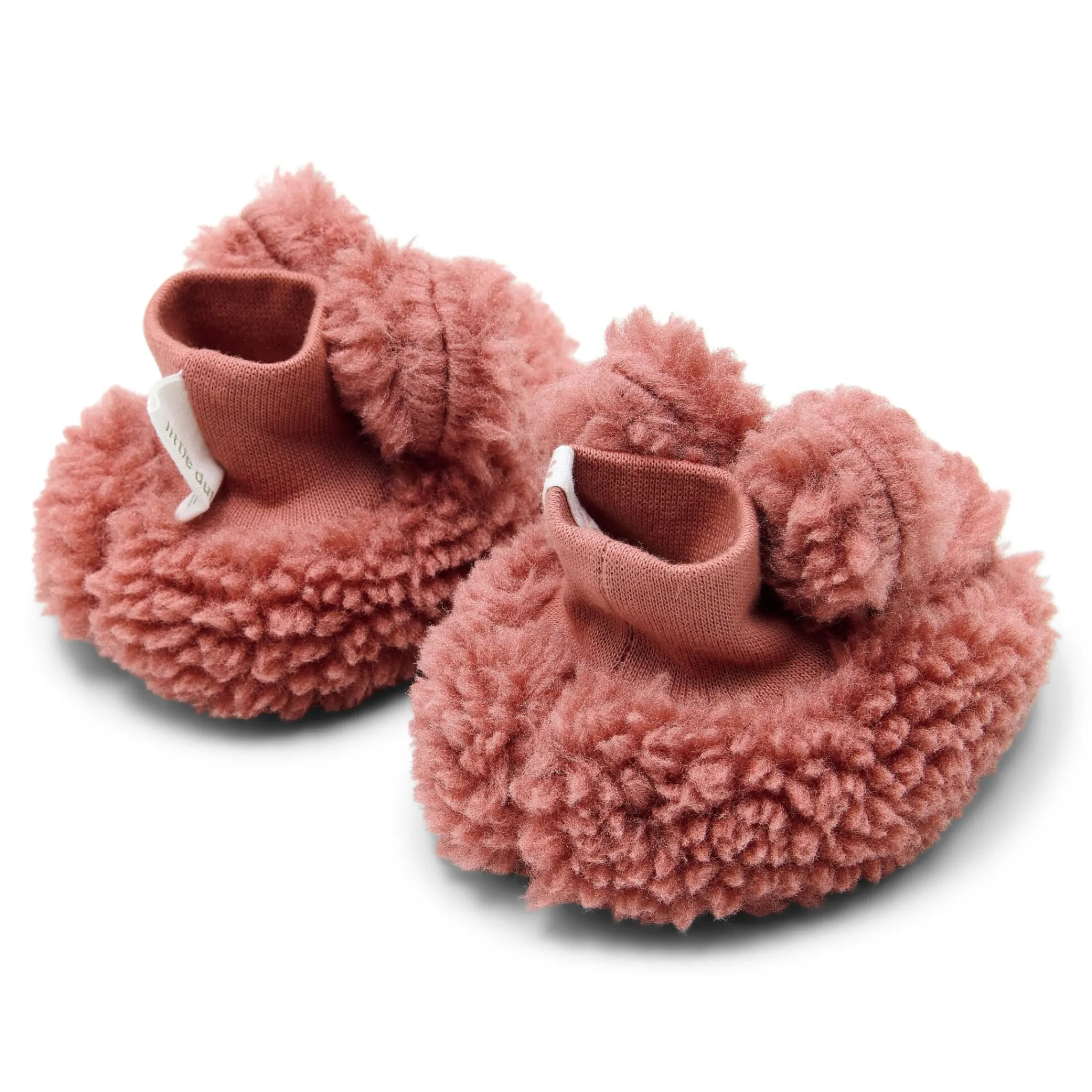 Little Dutch Teddy slippers - Pink - Newborn Naturals Clearance